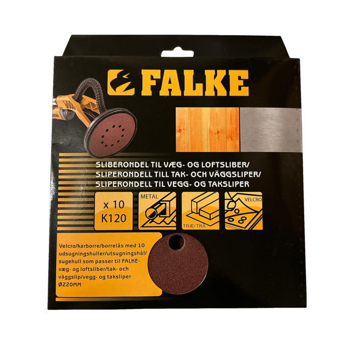 Falke slipeskive Ø220 mm K120 10-pk.